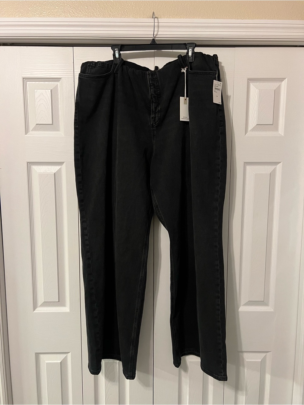 Good American GWLPO235B Jeans Pull On Elastic Waist Straight Leg Size 3XL NWT